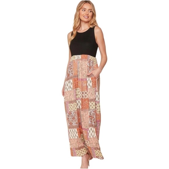 Haptic by Holli Harper Large Terracotta Boho Print Maxi Dress - Picture 1 of 10